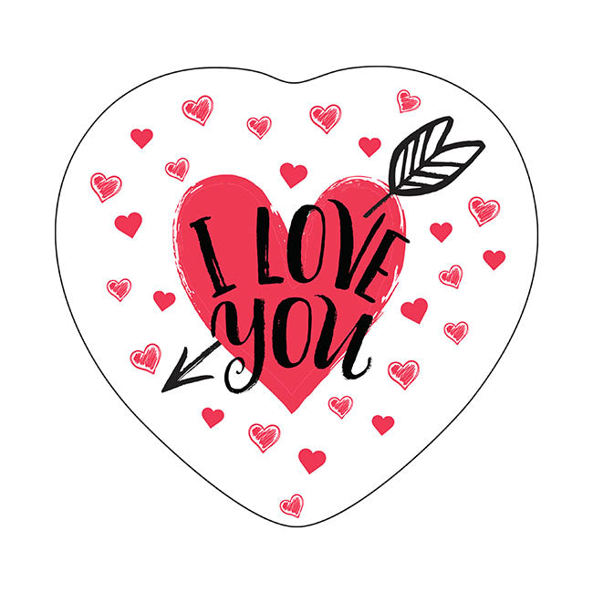 Foil Balloon 9" (22.5cmD) I Love You Arrow White
