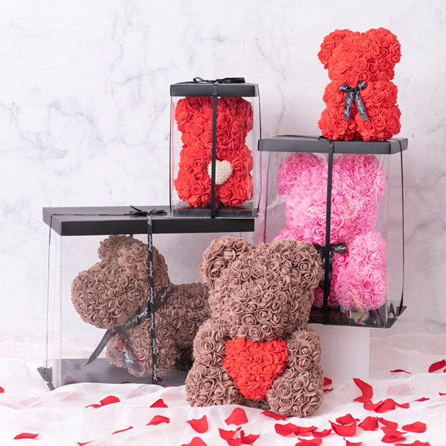 Rose Bear Tiffany Large Red (35cmH)