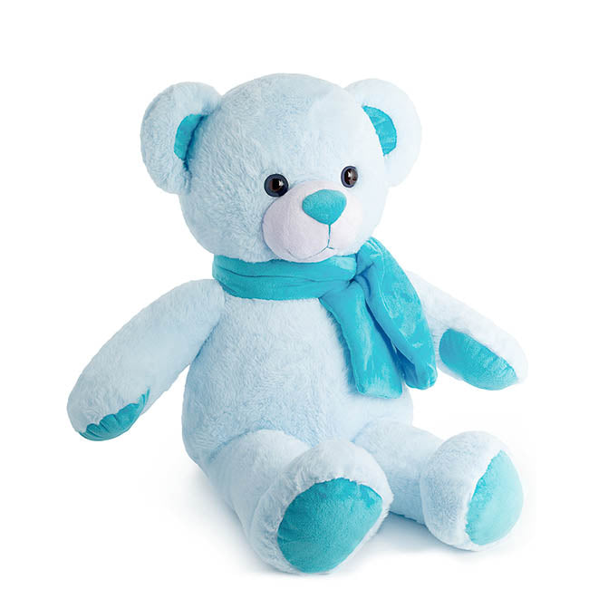 Asher Bear with Scarf Baby Blue (60cmHT)