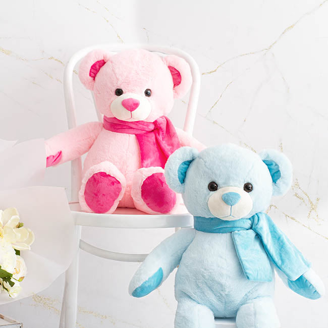 Asher Bear with Scarf Baby Pink (60cmHT)