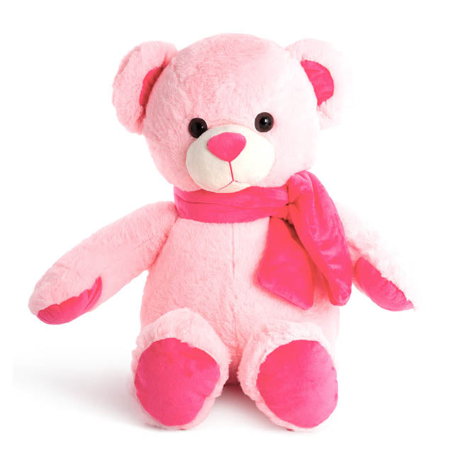 Asher Bear with Scarf Baby Pink (60cmHT)