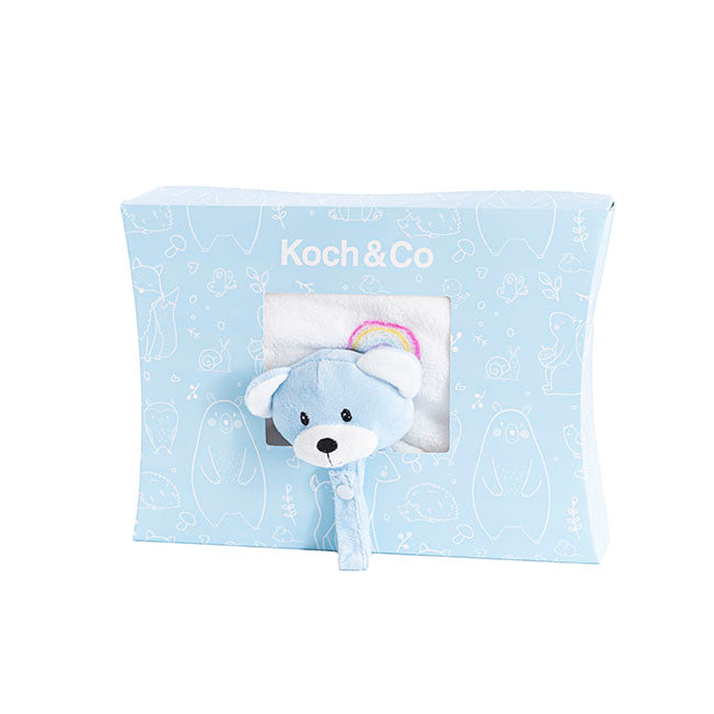 Baby Gift Box Bear Comforter And Blanket Baby Blue