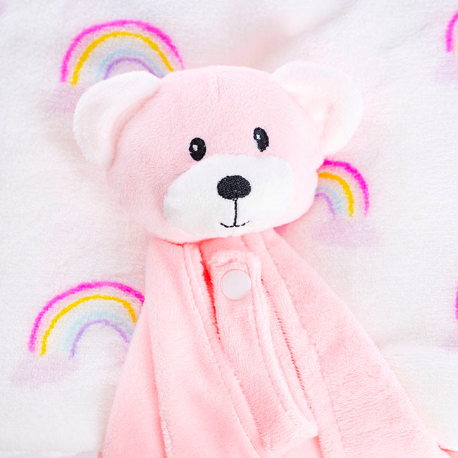 Baby Gift Box Bear Comforter And Blanket Baby Pink