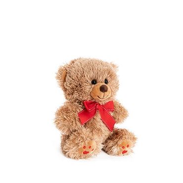 Aiden Bear with Red Bow Brown (20cmST)