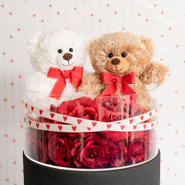 Aiden Bear with Red Bow Brown (20cmST)
