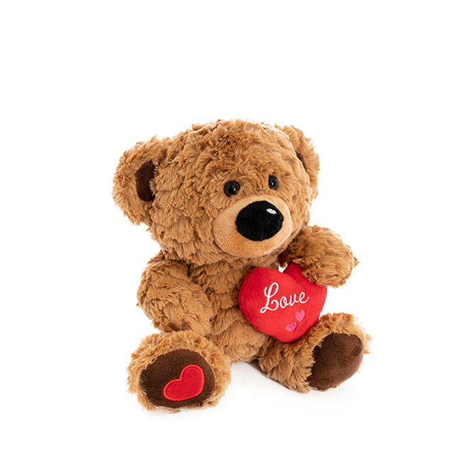 James Bear with Red Heart Brown (24cmST)
