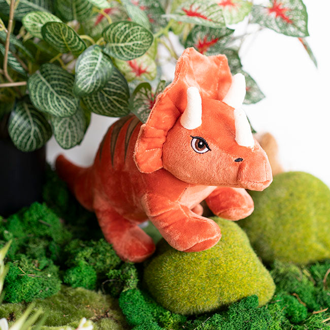 Tank Triceratops Dinosaur Plush Toy Orange (20cmHT)