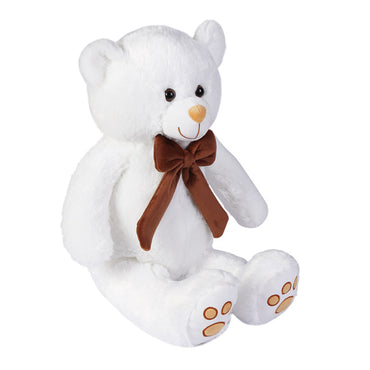 Kyle Bear With Brown Bow White (65cmST)