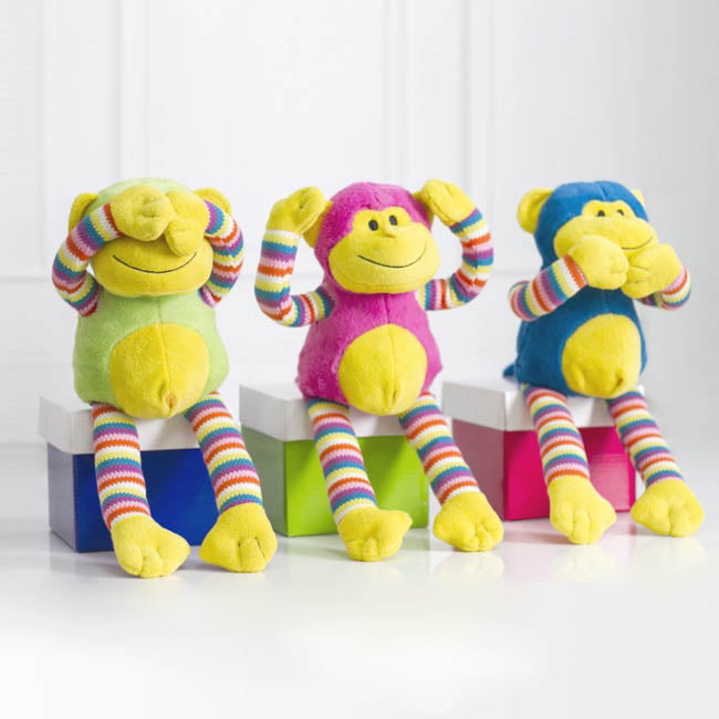 Milo Monkey Bright Striped Hot Pink (38cmHT)