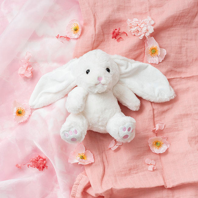 Molly Long Ears Bunny Plush Soft Toy White (21cmST)