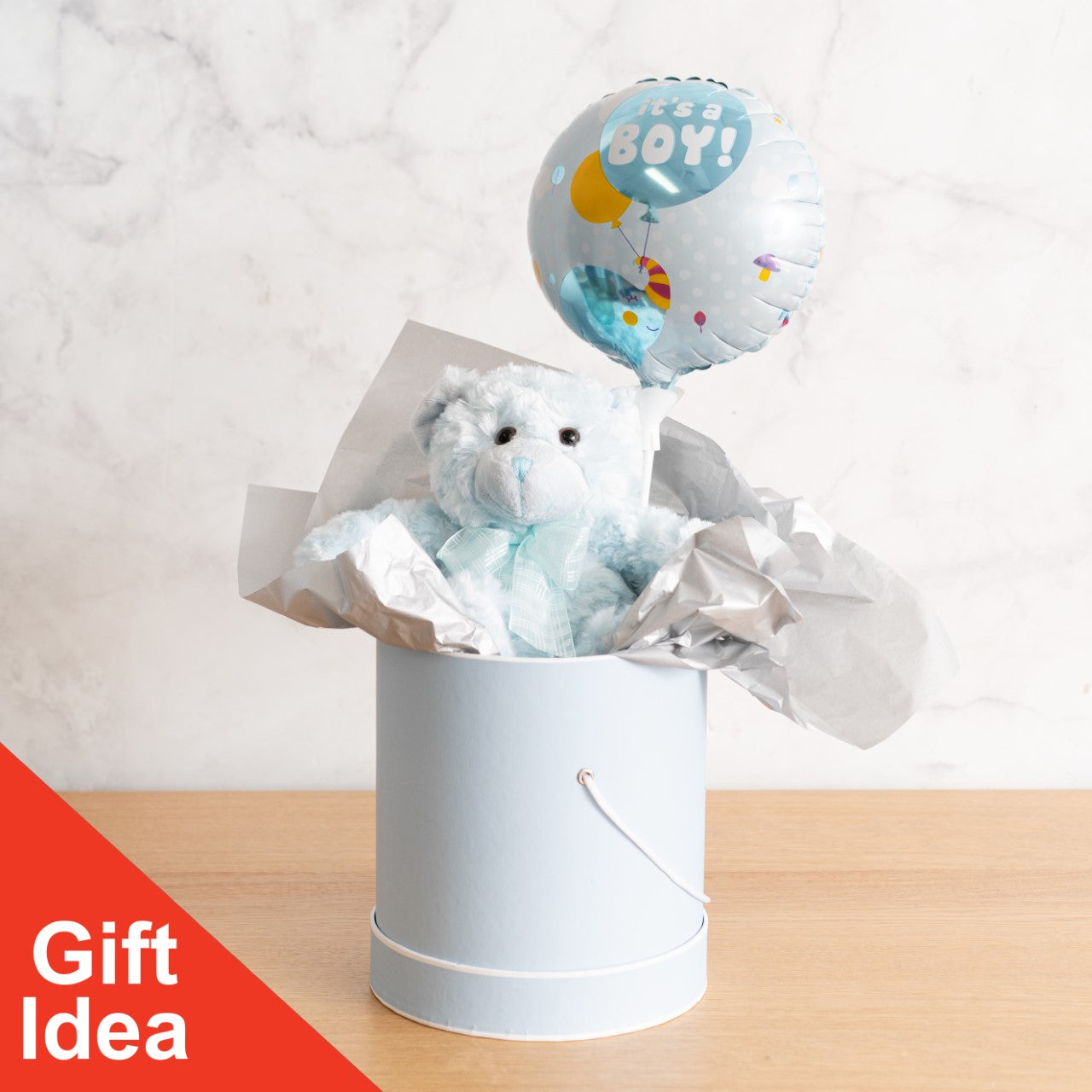 Gift Box Deluxe with Handle Baby Blue